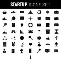 Startup icon set in flat style. vector