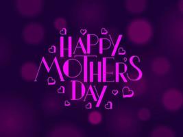 Shiny text Happy Mother's Day on Purple Bokeh Background. vector