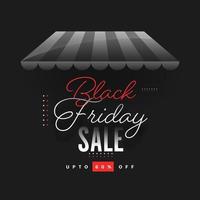 Black Friday Sale Poster Design with Shop Awning. vector