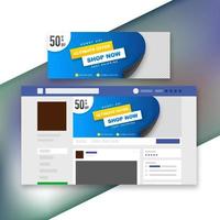 Website Interface Header Design with Discount Offer for Sale. vector