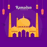 Islamic Holy Month of Ramadan Kareem or Ramazan Kareem Concept. vector