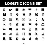 Logistic and Delivery icon set in flat style. vector