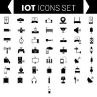 Flat style Smart Devices or IOT glyph icon set. vector