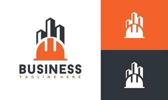 helmet building construction logo vector