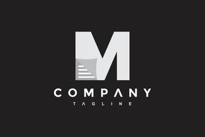 initial M paper logo vector