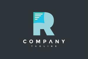 initial R paper logo vector