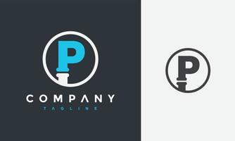 initial P pipe logo vector