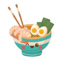 Flat design. Delicious Asian food. All colors are easy to change. vector