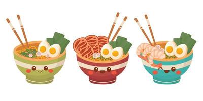 Flat design. Delicious Asian food. All colors are easy to change. vector