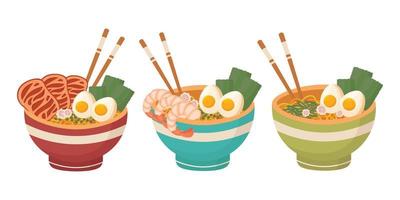 Flat design. Delicious Asian food. All colors are easy to change. vector