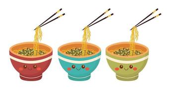 Flat design. Delicious Asian food. All colors are easy to change. vector