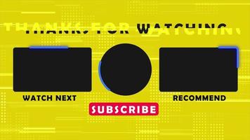 YouTube End Screens Or Outro Motion Graphics Animation With Yellow Background video