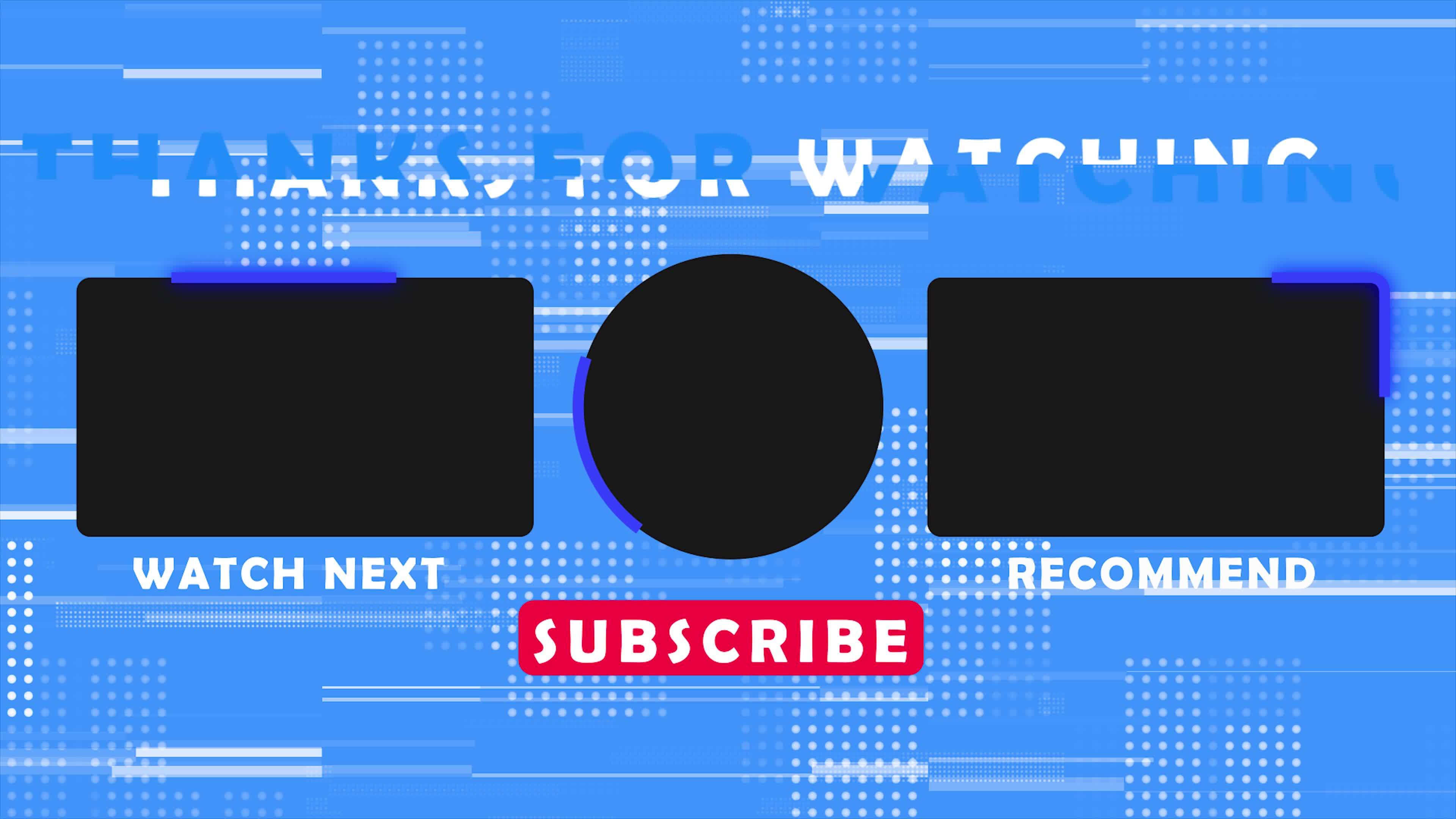 YouTube End Screens Or Outro Motion Graphics Animation With Blue
