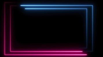 abstract bright neon frame. blue purple looped animation looped animation. glowing line Abstract background. Abstract neon lights. video