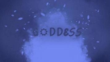 'Goddess' Spelled out with Symbols and Purple Background with Fire Effect video