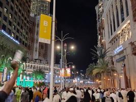 Mecca, Saudi Arabia, April 2023 - Pilgrims from all over the world gather around Masjid al-Haram on the twenty-ninth night of Ramadan in Makkah. photo