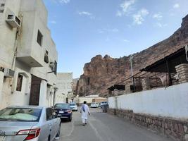 Medina, Saudi Arabia, April 2023 - Beautiful day time view of Uhud mountain in Medina. photo