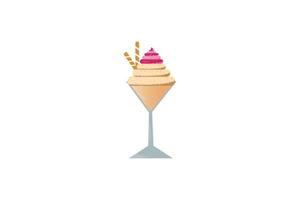 cute desert ice cream illustration vector