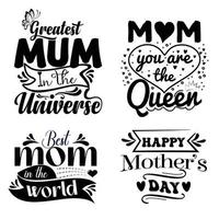 Mothers day sticker set and label collection. vector