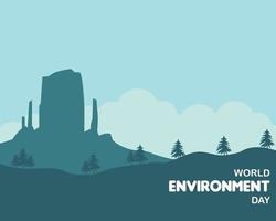 World Environment Day Flat Nature Illustration vector