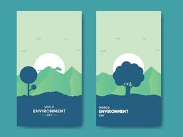 World Environment Day Bundle Flat Template vector