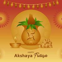 ilustración de indio festival Akshya tritiya, Dhanteras y diwali antecedentes para bandera y póster vector