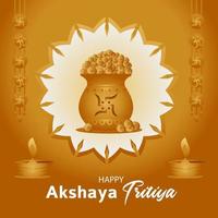 Illustration Of Indian Festival Akshya Tritiya, Dhanteras and Diwali Background For Banner and Poster vector