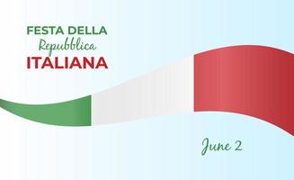 Italian republic day, 2th June, festa della repubblica Italiana, bent waving ribbon in colors of the Italian national flag. Celebration background vector