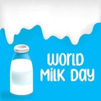 vector graphic of world milk day good for world milk day celebration. flat design. flyer design.flat illustration.