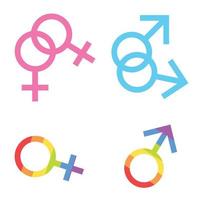 Male and female symbol as LGBT concept. Set of isolated gender elements. Vector illustration.