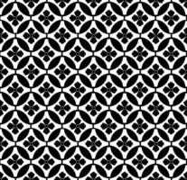 Abstract Black and white floral seamless pattern in geometric shapes vector