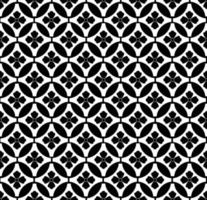 Abstract Black and white floral seamless pattern in geometric shapes vector