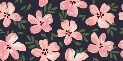 Hand drawn flowers, seamless patterns with floral for fabric, textiles, clothing, wrapping paper, cover, banner, interior decor, abstract backgrounds. vector