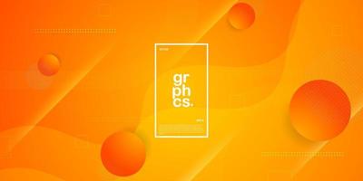 Bright orange abstract background with simple shapes and wavy lines. Fresh and colorful orange design. popular and modern with shadow 3d concept. Eps10 vector