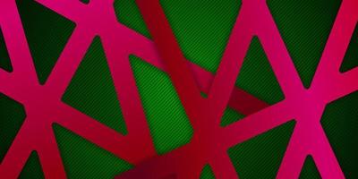 Abstract green and red dimension overlap layerred line triangle texture pattern on background. Eps10 vector