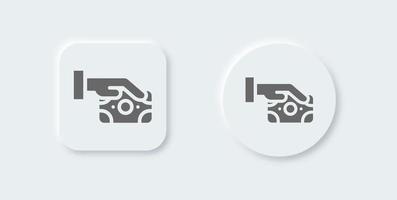 Money solid icon in neomorphic design style. Cash signs vector illustration.