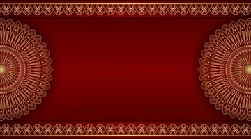 red luxury background, with gold mandala ornament vector