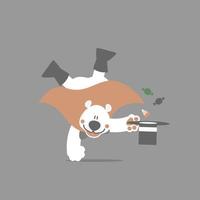 happy halloween with polar bear and sweet candy, flat vector illustration cartoon character design