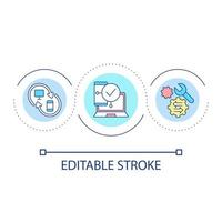 Devices synchronization loop concept icon. Data exchange between gadgets. Connection technology abstract idea thin line illustration. Isolated outline drawing. Editable stroke vector