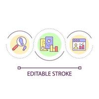 Study employee productivity loop concept icon. Analysing worker results. Corporate workflow abstract idea thin line illustration. Isolated outline drawing. Editable stroke vector