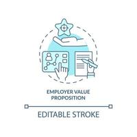 Employer value proposition turquoise concept icon. Employee motivation program abstract idea thin line illustration. Isolated outline drawing. Editable stroke vector