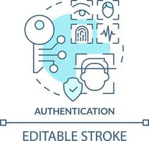 Authentication turquoise concept icon. Identity management abstract idea thin line illustration. Personal information. Isolated outline drawing. Editable stroke vector