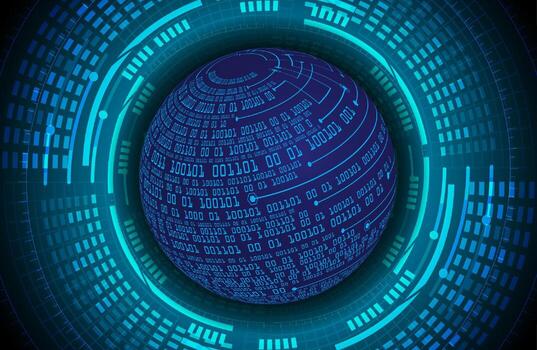 globo holográfico moderno sobre fondo de tecnología vector