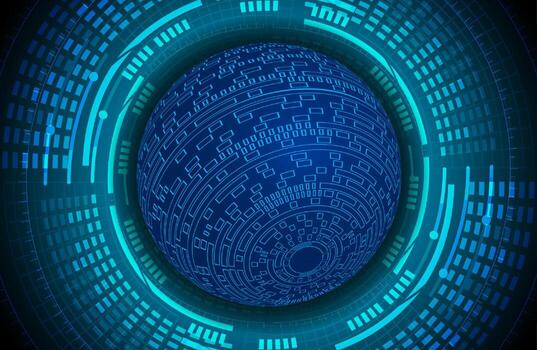 globo holográfico moderno sobre fondo de tecnología vector