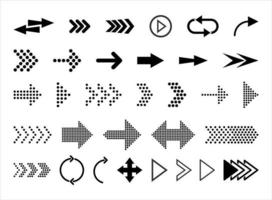 Collection of different  arrows black icons vector illustration