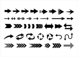 Collection of different  arrows black icons vector illustration