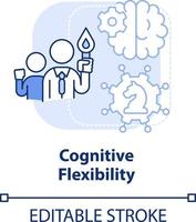 Cognitive flexibility light blue concept icon. Leader flexibility type abstract idea thin line illustration. Isolated outline drawing. Editable stroke vector