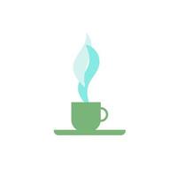 Coffee cup icon in flat color style for coffee shop, bakery, cafe, pastry shop. Hot drink beverage. vector