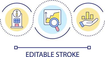 Make research loop concept icon. Business investigation and evaluation. Data analytics abstract idea thin line illustration. Isolated outline drawing. Editable stroke vector