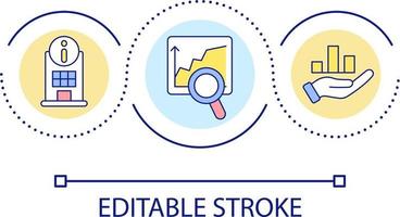 Make research loop concept icon. Business investigation and evaluation. Data analytics abstract idea thin line illustration. Isolated outline drawing. Editable stroke vector